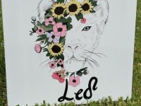 Lion with Flowers